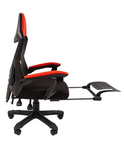 Кресло компьютерное CHAIRMAN 571 с подставкой для ног , сетчатый акрил / полиэстер черный/красный в Тюмени - предосмотр 3