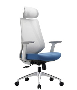 Кресло офисное CHAIRMAN 580 Сетчатый акрил белый / Полиэстер голубой в Тюмени