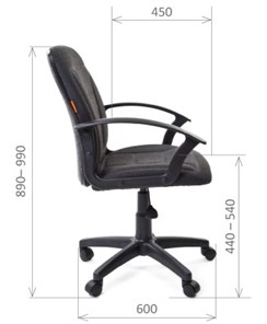 Кресло компьютерное CHAIRMAN 627 ткань, цвет черный в Заводоуковске - предосмотр 3