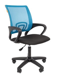 Компьютерное кресло CHAIRMAN 696 black LT, голубое в Заводоуковске