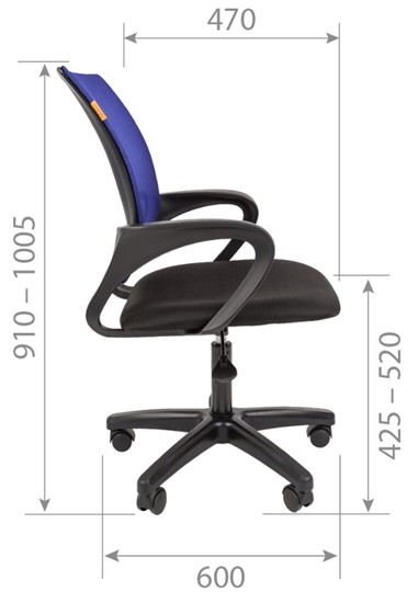 Компьютерное кресло CHAIRMAN 696 black LT, синий в Тюмени - изображение 4