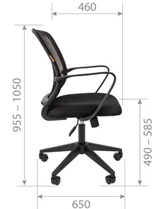 Офисное кресло CHAIRMAN 698 black TW, ткань, цвет оранжевый в Тюмени - предосмотр 4