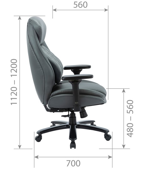 Офисное кресло CHAIRMAN CH403, серый, эко кожа в Тюмени - изображение 4