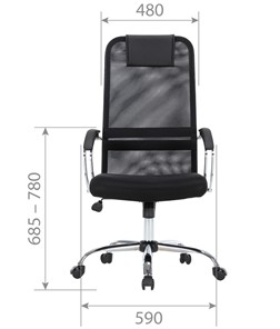 Кресло компьютерное CHAIRMAN CH612 Сетчатый акрил / Ткань стандарт / Экокожа, черный в Тюмени - предосмотр 3