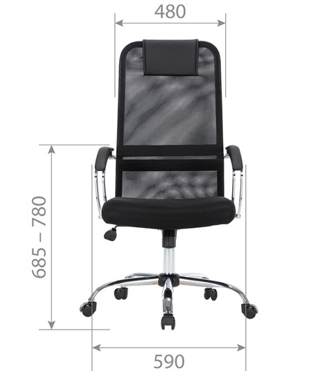 Кресло компьютерное CHAIRMAN CH612 Сетчатый акрил / Ткань стандарт / Экокожа, черный в Заводоуковске - изображение 3