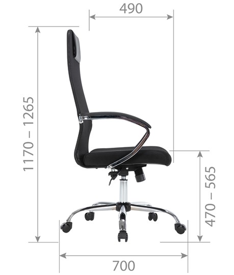 Кресло компьютерное CHAIRMAN CH612 Сетчатый акрил / Ткань стандарт / Экокожа, черный в Заводоуковске - изображение 4