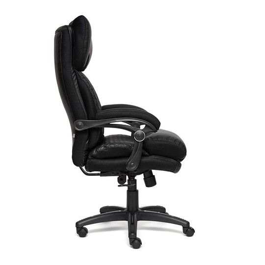 Кресло компьютерное CHIEF кож/зам/ткань, черный/черный стеганный/черный, 36-6/36-6/11 арт.12851 в Тюмени - изображение 1