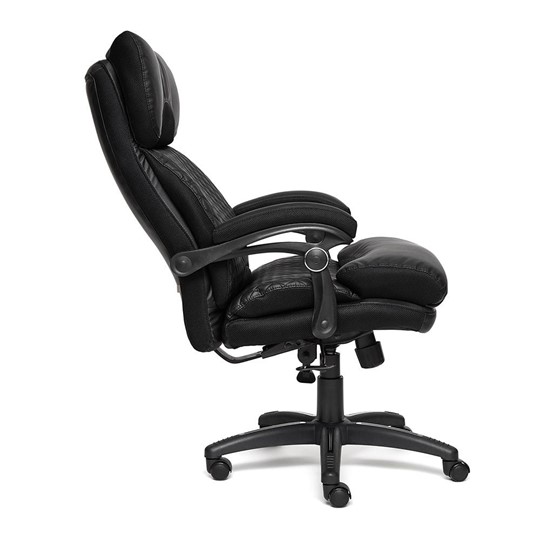 Кресло компьютерное CHIEF кож/зам/ткань, черный/черный стеганный/черный, 36-6/36-6/11 арт.12851 в Тюмени - изображение 15