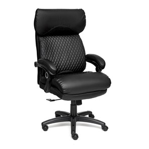 Кресло компьютерное CHIEF кож/зам/ткань, черный/черный стеганный/черный, 36-6/36-6/11 арт.12851 в Тюмени