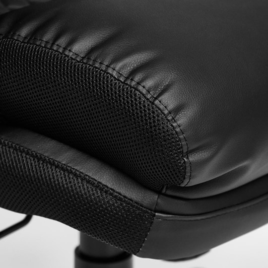 Кресло компьютерное CHIEF кож/зам/ткань, черный/черный стеганный/черный, 36-6/36-6/11 арт.12851 в Тюмени - изображение 5