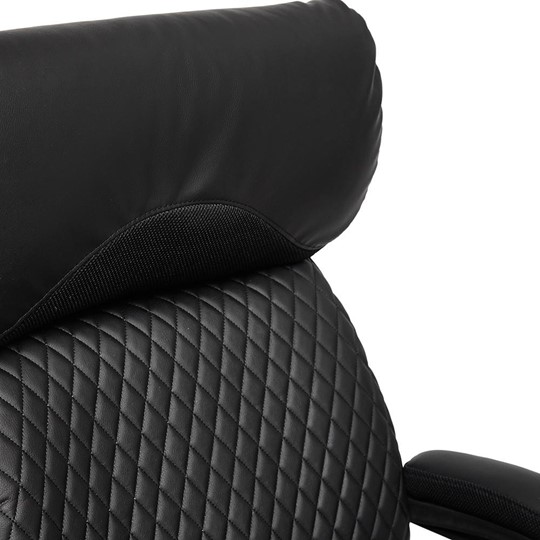 Кресло компьютерное CHIEF кож/зам/ткань, черный/черный стеганный/черный, 36-6/36-6/11 арт.12851 в Тюмени - изображение 8