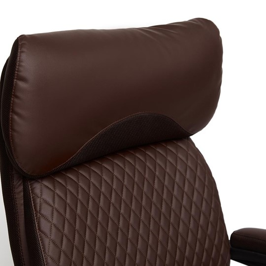 Кресло CHIEF кож/зам/ткань, коричневый/коричневый стеганный, 36-36/36-36 стеганный/24 арт.13111 в Тюмени - изображение 4