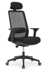 Кресло компьютерное Design WORK W-218C, Чёрный пластик/Чёрная сетка в Тюмени