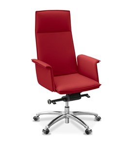 Кресло в офис Лео, экокожа премиум / красная CN1117 в Тюмени