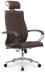 Кресло офисное Metta L 2c 44C/K116 Infinity Easy Clean топган OMS, нижняя часть 17853 темно-коричневый в Заводоуковске