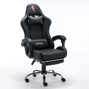 Офисное кресло Brabix RABIX "Dexter GM-135", подножка, две подушки, экокожа, черное, 532800 в Тюмени