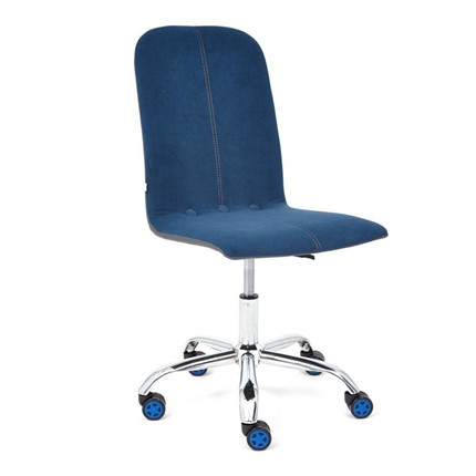 Офисное кресло RIO флок/кож/зам, синий/металлик, арт.14189 в Тюмени - изображение