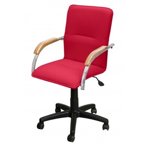 Офисное кресло Самба-лифт СРП-034 Люкс красный/бук в Тюмени - предосмотр