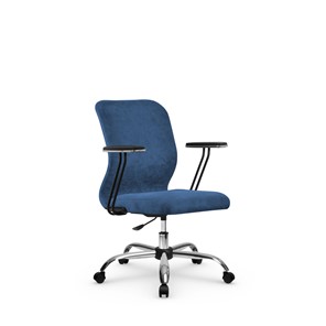 Кресло компьютерное SU-Mr-4/подл.110/осн.006 светло-синий в Тюмени