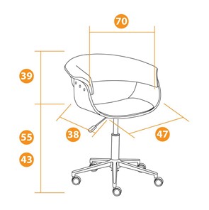 Офисное кресло VIMTA натуральный, кож/зам белый, арт.13662 в Тюмени - предосмотр 12