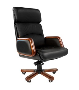 Кресло офисное CHAIRMAN 417 кожа черная в Тобольске