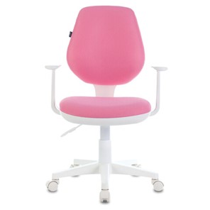 Офисное кресло Brabix Fancy MG-201W (с подлокотниками, пластик белый, розовое) 532409 в Тюмени