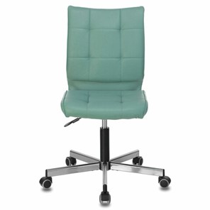 Офисное кресло Brabix Stream MG-314 (без подлокотников, пятилучие серебристое, экокожа, серо-голубое) 532079 в Тюмени