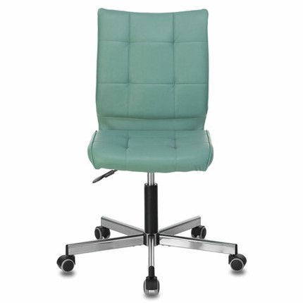 Офисное кресло Brabix Stream MG-314 (без подлокотников, пятилучие серебристое, экокожа, серо-голубое) 532079 в Заводоуковске - изображение