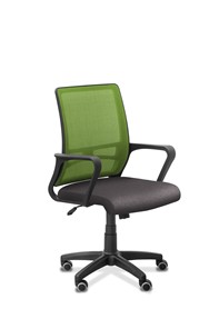 Кресло в офис Акцент, сетка YM/ткань TW / черная/салатовая в Тюмени