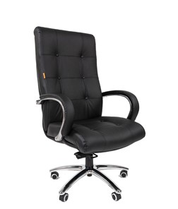 Офисное кресло CHAIRMAN 424 Кожа черная в Тюмени