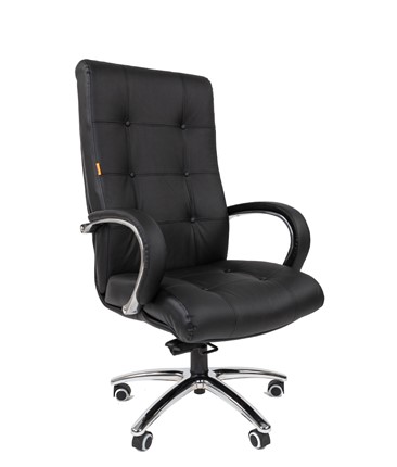 Офисное кресло CHAIRMAN 424 Кожа черная в Заводоуковске - изображение
