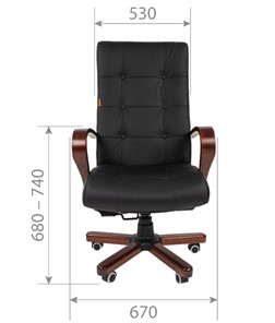 Кресло компьютерное CHAIRMAN 424 WD Кожа черная в Тюмени - предосмотр 4