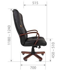 Кресло компьютерное CHAIRMAN 424 WD Кожа черная в Заводоуковске - предосмотр 5