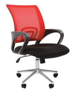 Кресло офисное CHAIRMAN 696 CHROME Сетка TW-69 (красный) в Тюмени
