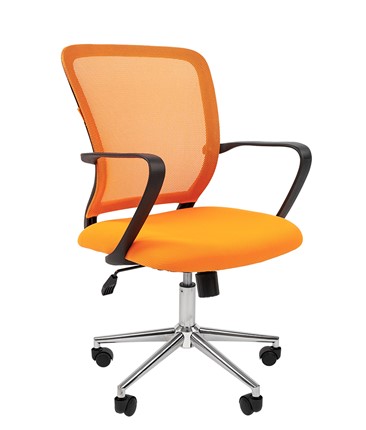 Кресло CHAIRMAN 698 CHROME new Сетка TW-66 (оранжевый) в Тюмени - изображение