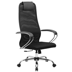 Офисный стул BRABIX PREMIUM "Ultimate EX-800" хром, плотная двойная сетка Х2, черное, 532911 в Заводоуковске