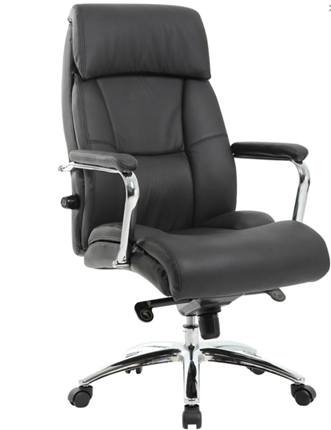 Кресло компьютерное Brabix Premium Phaeton EX-502 (натуральная кожа, хром, черное) в Заводоуковске - изображение