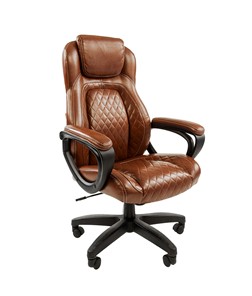 Кресло компьютерное CHAIRMAN 432, экокожа, цвет коричневый в Тюмени