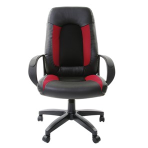 Компьютерное кресло Brabix Strike EX-525 (экокожа черная, ткань черная/бордовая, TW) в Тюмени