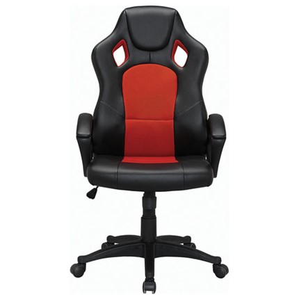 Кресло офисное Brabix Rider EX-544 (экокожа черная/ткань красная) 531583 в Заводоуковске - изображение
