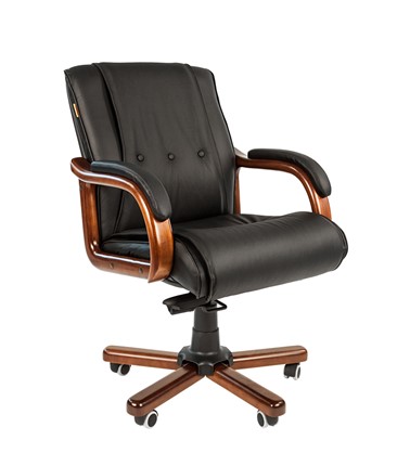 Компьютерное кресло CHAIRMAN 653M кожа черная в Заводоуковске - изображение