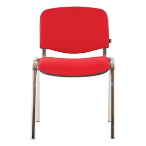 Офисный стул Brabix Iso CF-001 ( хромированный каркас, ткань красная с черным) в Тюмени