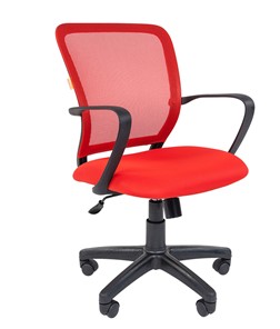 Кресло CHAIRMAN 698 black TW-69, ткань, цвет красный в Заводоуковске - предосмотр