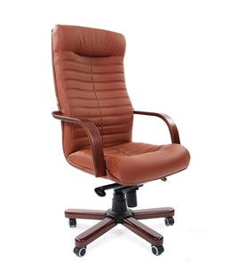 Кресло офисное CHAIRMAN 480 WD, экокожа, цвет коричневый в Тюмени