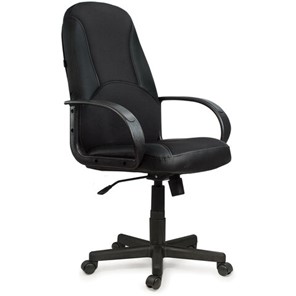 Кресло офисное BRABIX "City EX-512", кожзаменитель черный, ткань черная, TW, 531407 в Тюмени