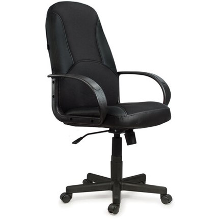 Кресло офисное BRABIX "City EX-512", кожзаменитель черный, ткань черная, TW, 531407 в Заводоуковске - изображение