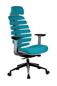 Кресло офисное Riva Chair SHARK (Лазурный/серый) в Ишиме