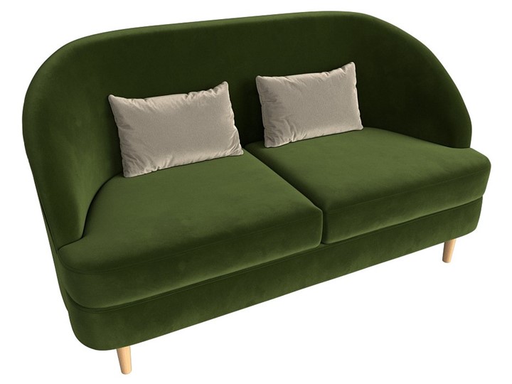 Прямой диван Атико, Зеленый\Бежевый (Микровельвет) в Заводоуковске - изображение 4