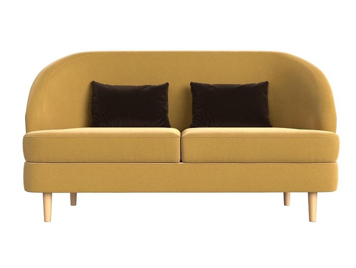 Офисный диван Атико, Желтый/Коричневый (Микровельвет) в Тюмени - изображение 1