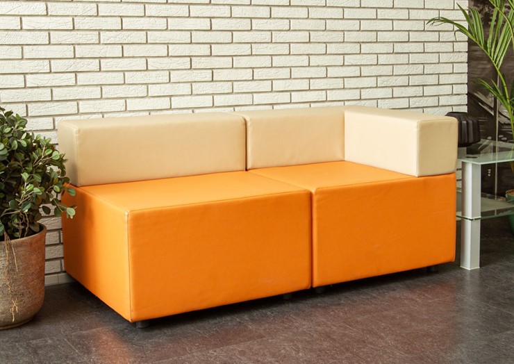 Офисный диван модульный Октава, 3-х местный, экокожа премиум / светло-бежевая CN1112 в Тюмени - изображение 6